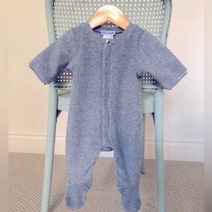 JACADI cozy Grey fleece onesie! Size 3M! So cute and comfortable!